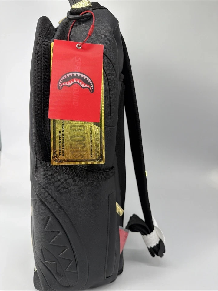 Sprayground Cream Check Side Swipe Backpack🔥New Black Bookbag School Travel Bag
