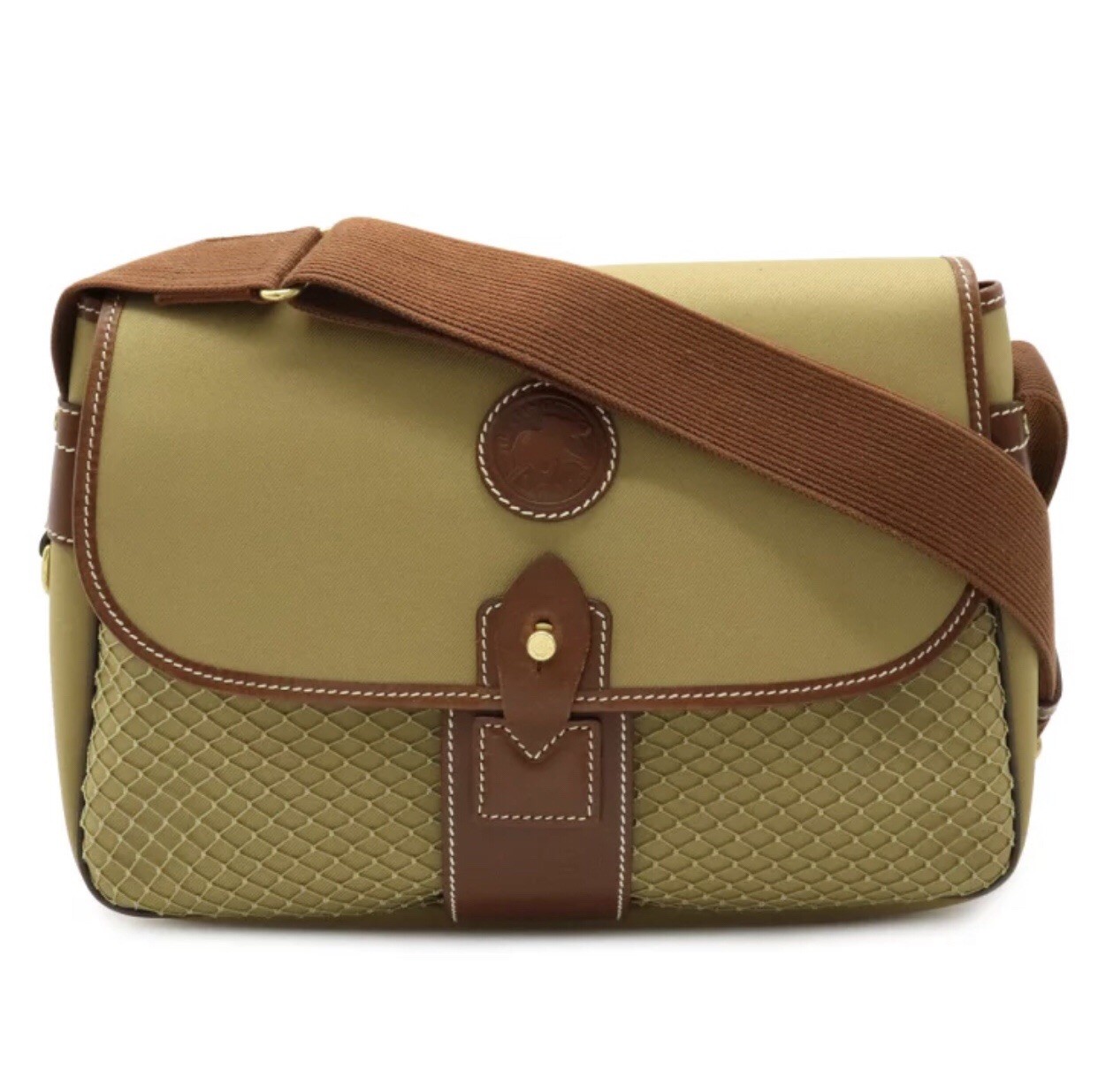 Hunting World Authentic RARE Shoulder Canvass Leather Brown Tan Messenger Bag