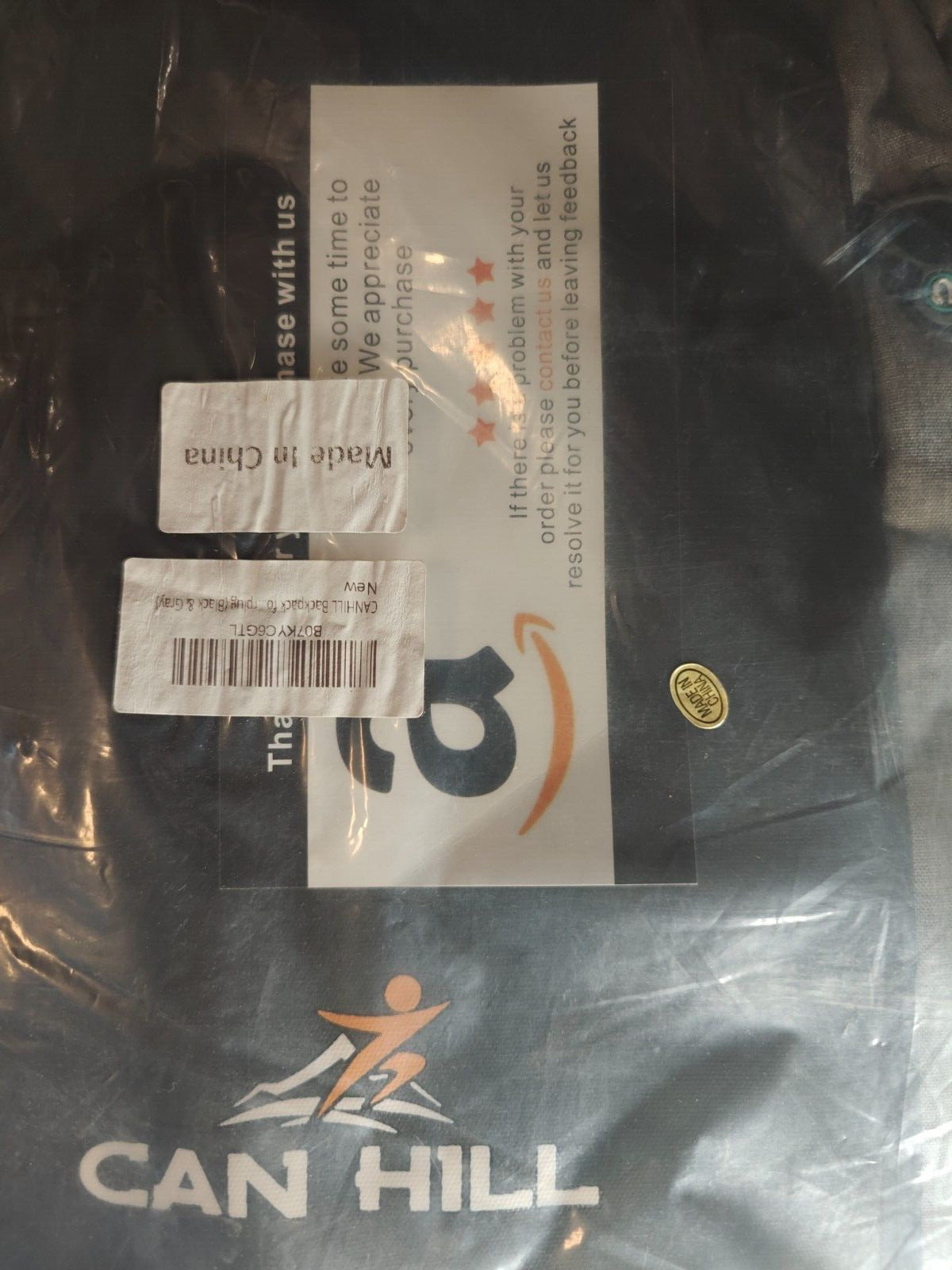 Can Hill Backpack Black & Gray w/ lock and USB cable