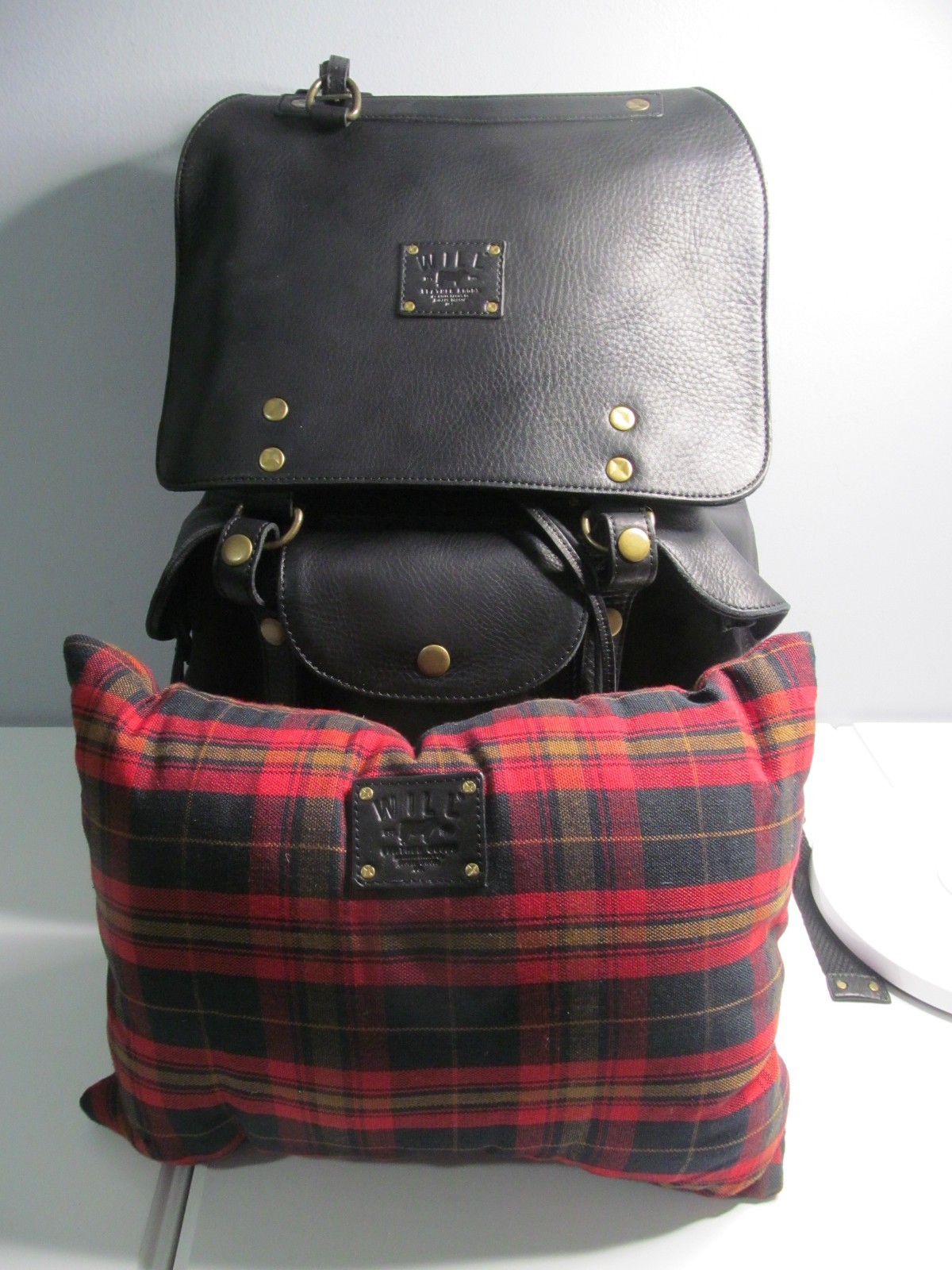 Will Leather Goods, Eugene, OR., Black Leather & Canvas 13″ Laptop Backpack, NWT