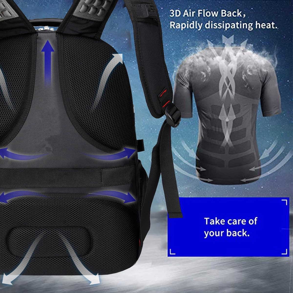 Extra Large 50L Travel Laptop Backpack 17 Inch