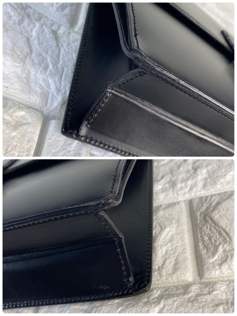 Dunhill Clutch Bag Second Bag Black Smooth Leather Flap Lock & Key Men’s