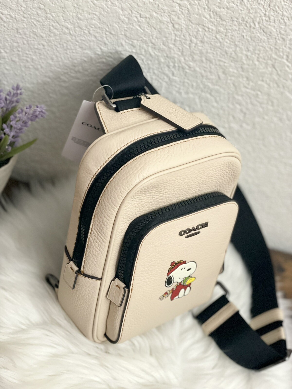 COACH X PEANUTS TRACK PACK 14 WITH SNOOPY MOTIF CE602 NWT Limited