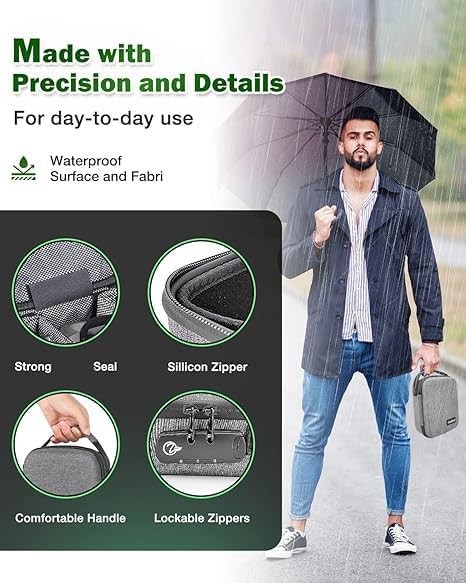 Smell Proof Bag with Combination Lock Odorless Carbon Lined Hard PU Stash Box Od