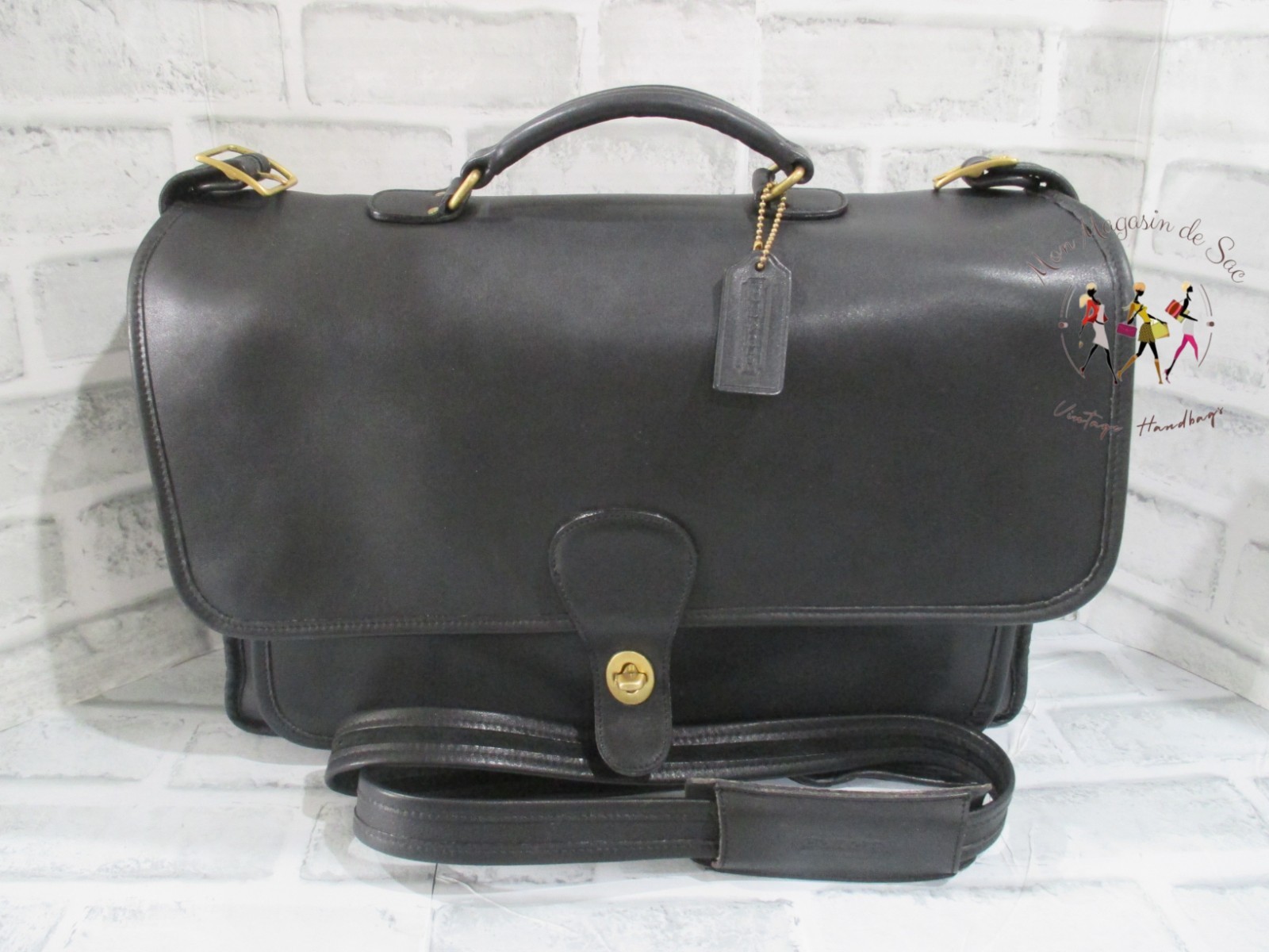 Vintage COACH Made In Italy Black Metropolitan Briefcase – RARE/HTF- The DWP2