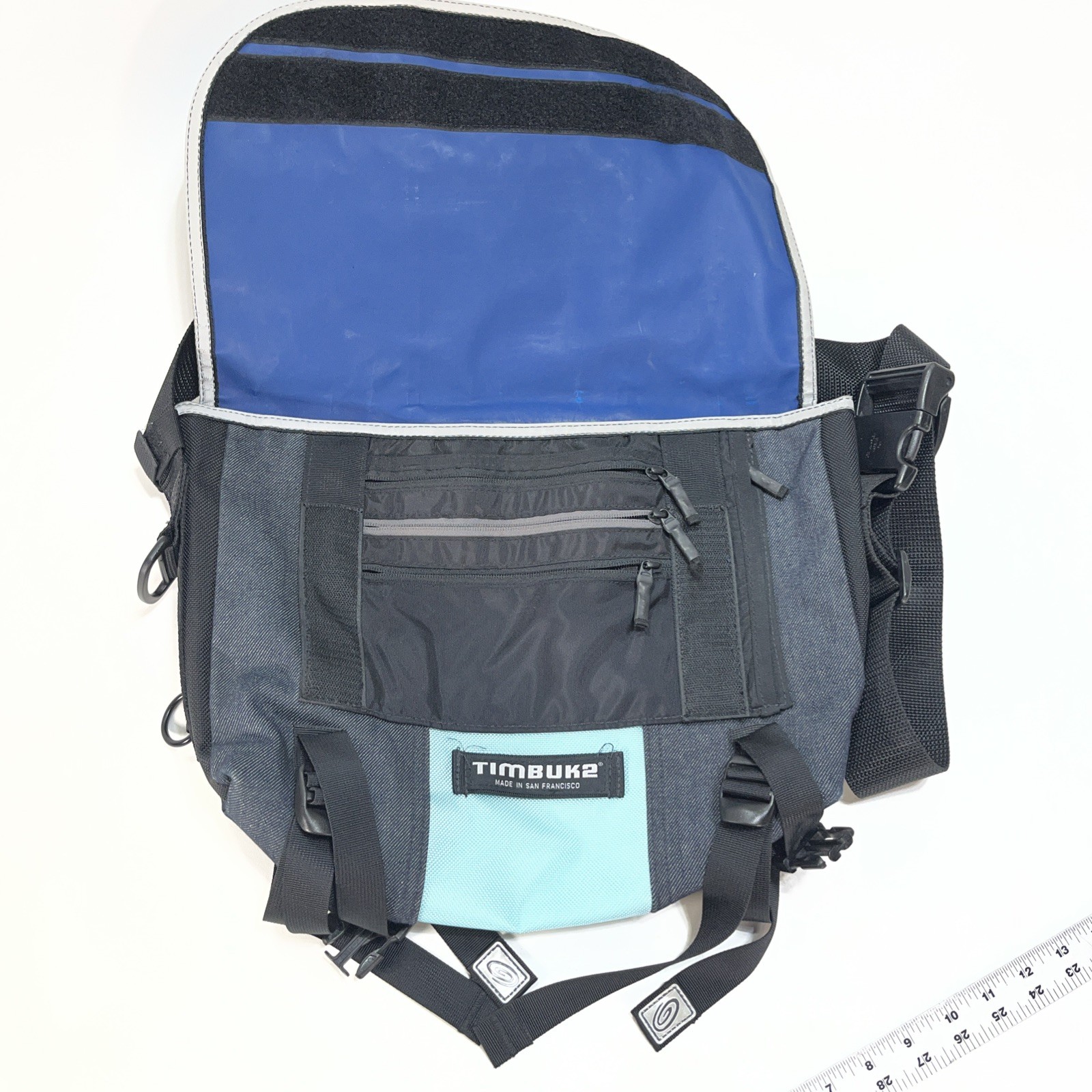 Timbuk2 Classic Messenger Bag Medium Gray Blue Made in USA San Francisco