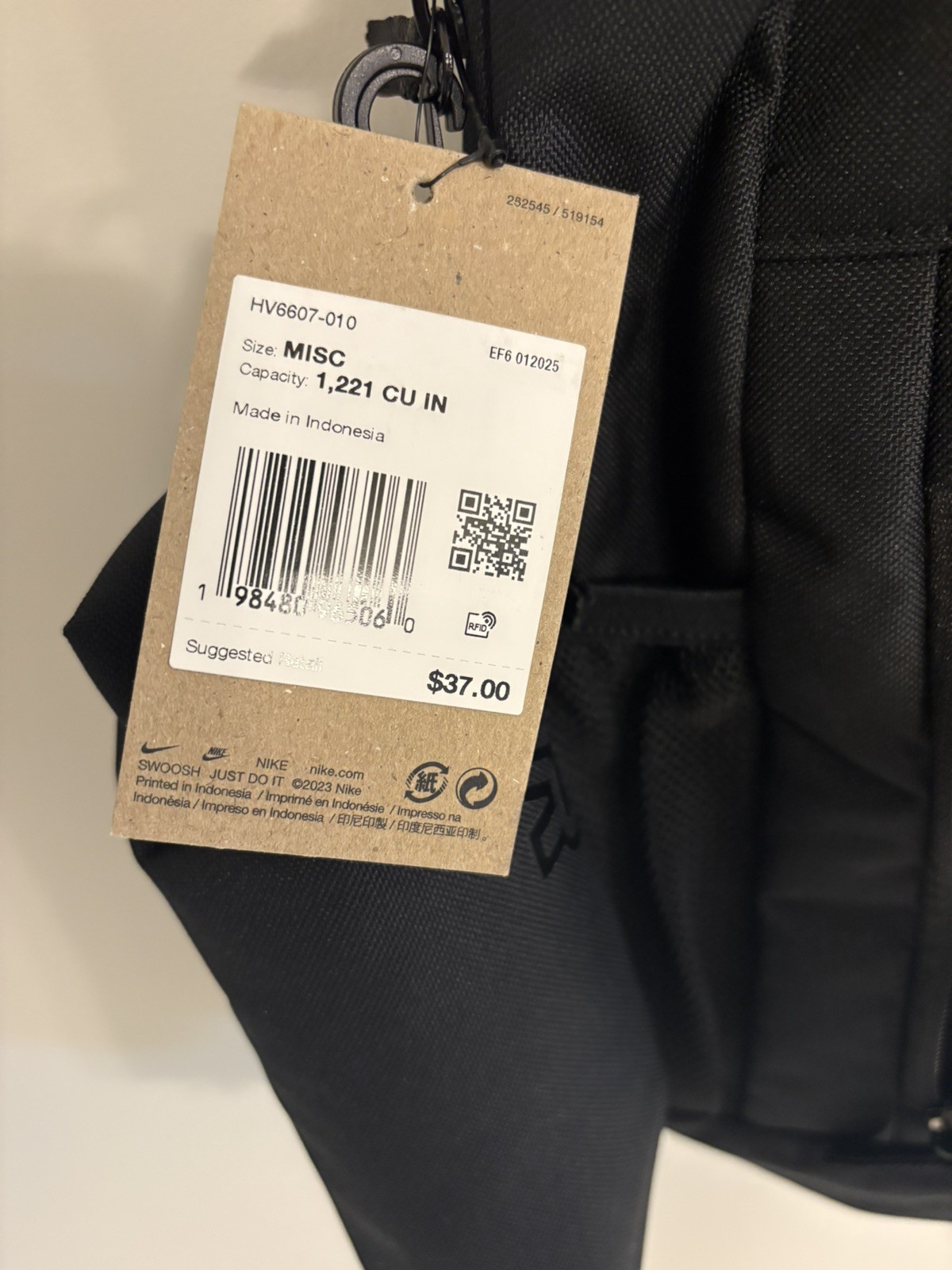 Nike Elemental Air 18” Backpack w/ Pencil Case Black Swoosh School Travel