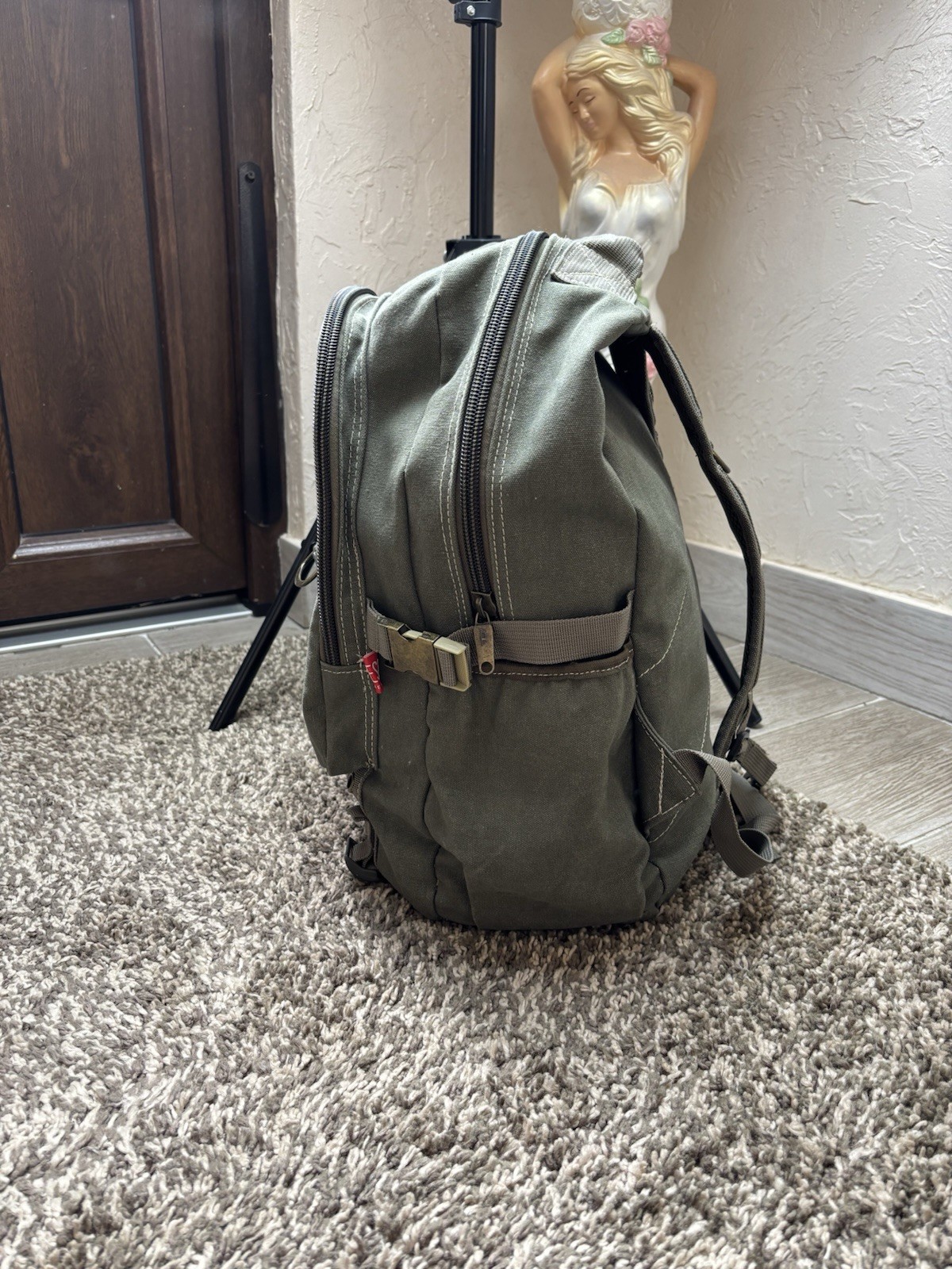 Rare Vintage 90’s Diesel Spare Parts Tactical Multi-Pocket Canvas Backpack khaki