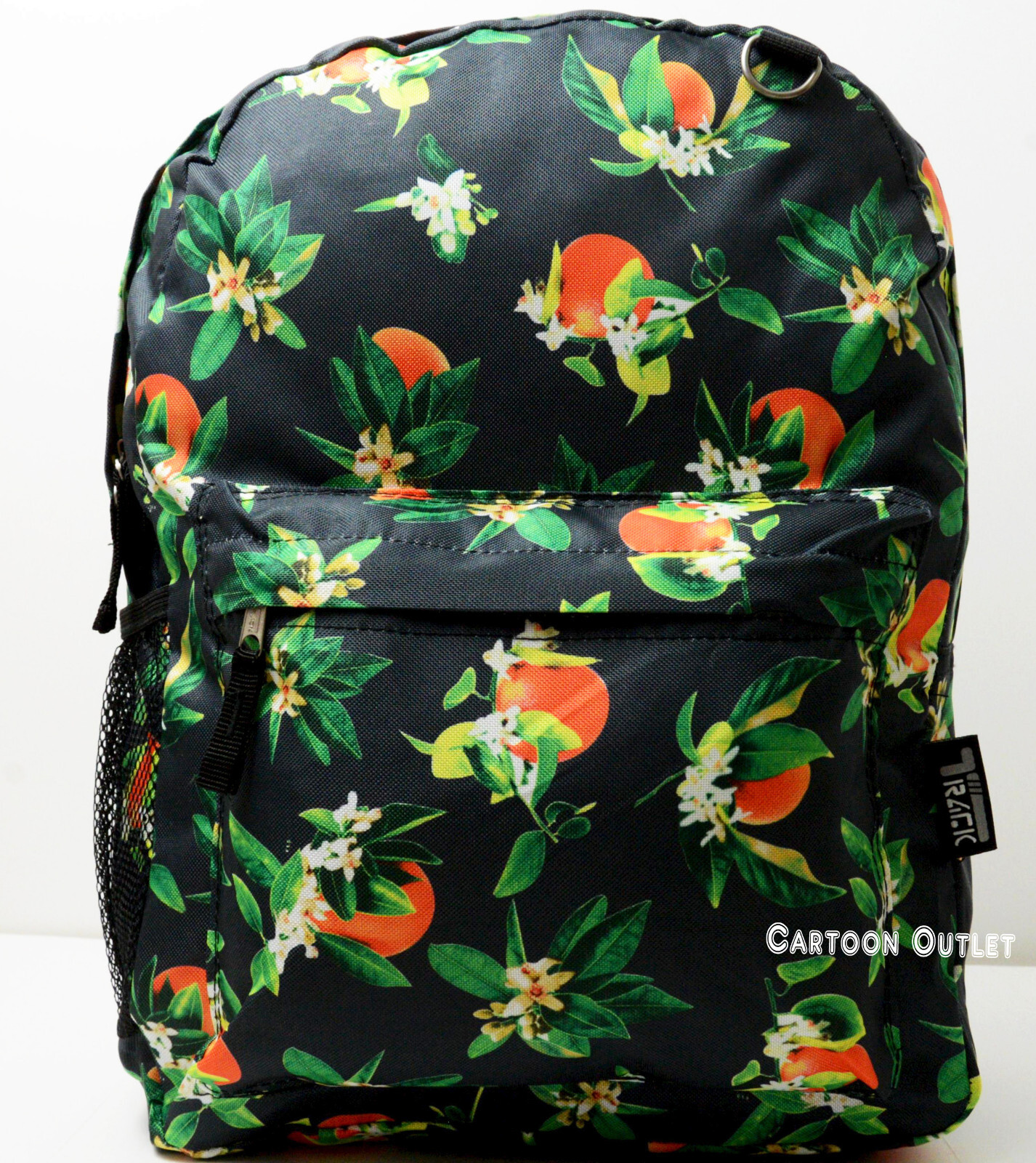Tropical Floral Orange Backpack All Over Print 16″ Large Book Bag School Travel