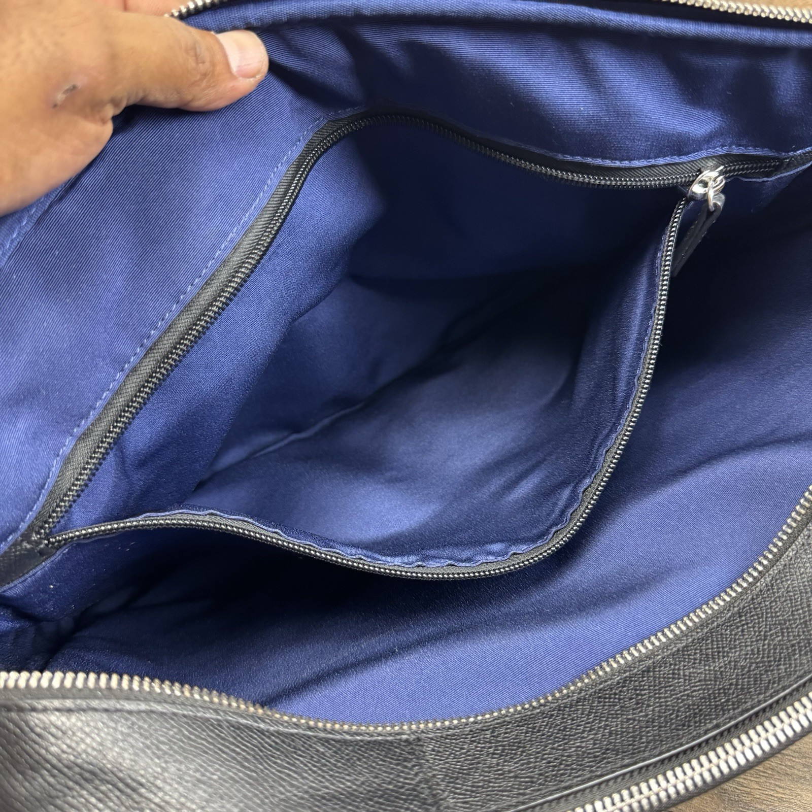 American Airlines x Cole Haan Brief Bag Black Pebbled Leather Laptop Case-READ