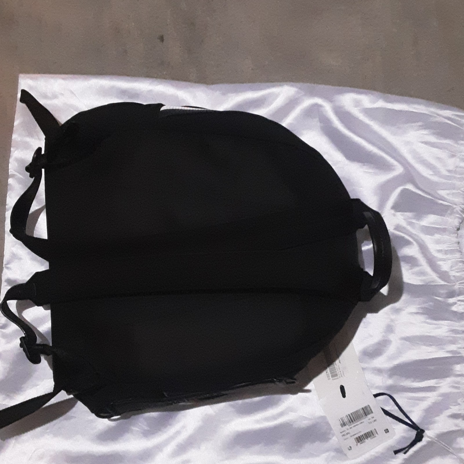 Moncler Black Red White Striped Backpack Adjustable Strap Zipper Closure