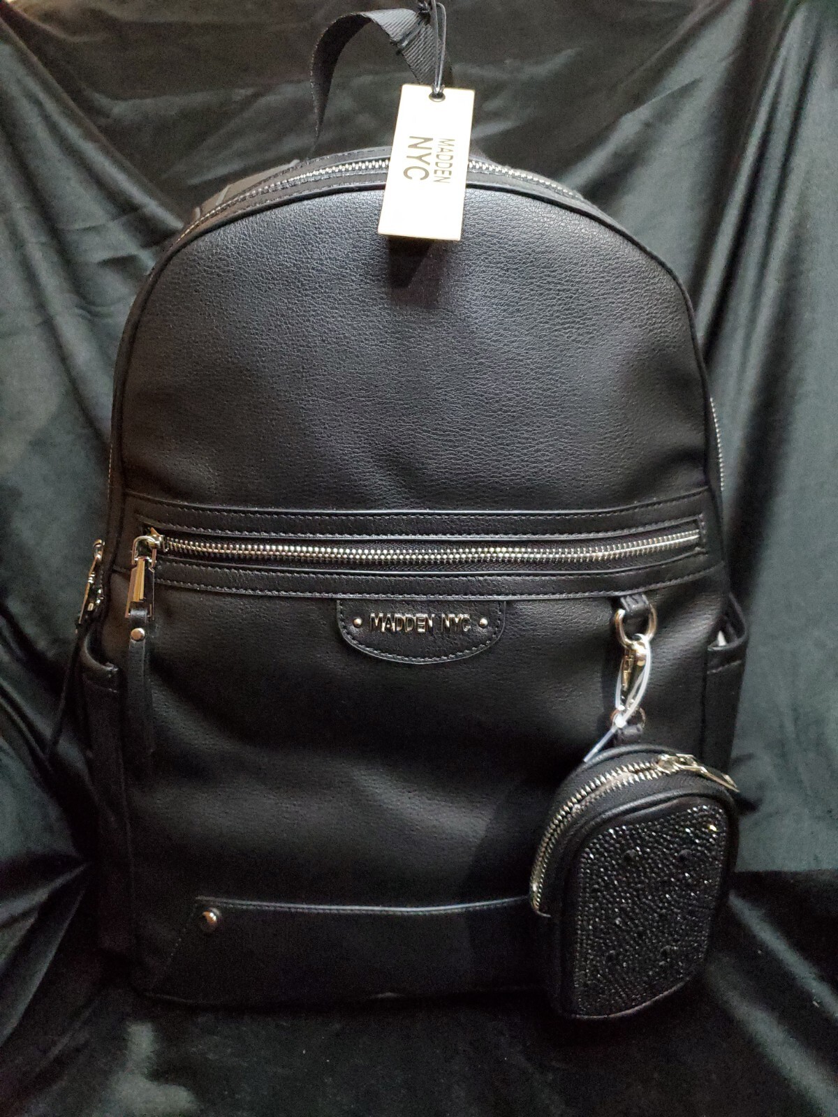 Madden NYC MBM CAT #C2702 Dome 17” Laptop Backpack with Pouch, Black