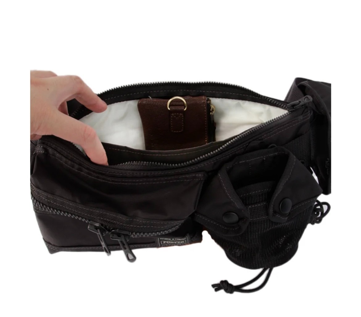 PORTER ALL Waist Bag with Pouches 502-05961 Black Crossbody Hip Bag Yoshida JP