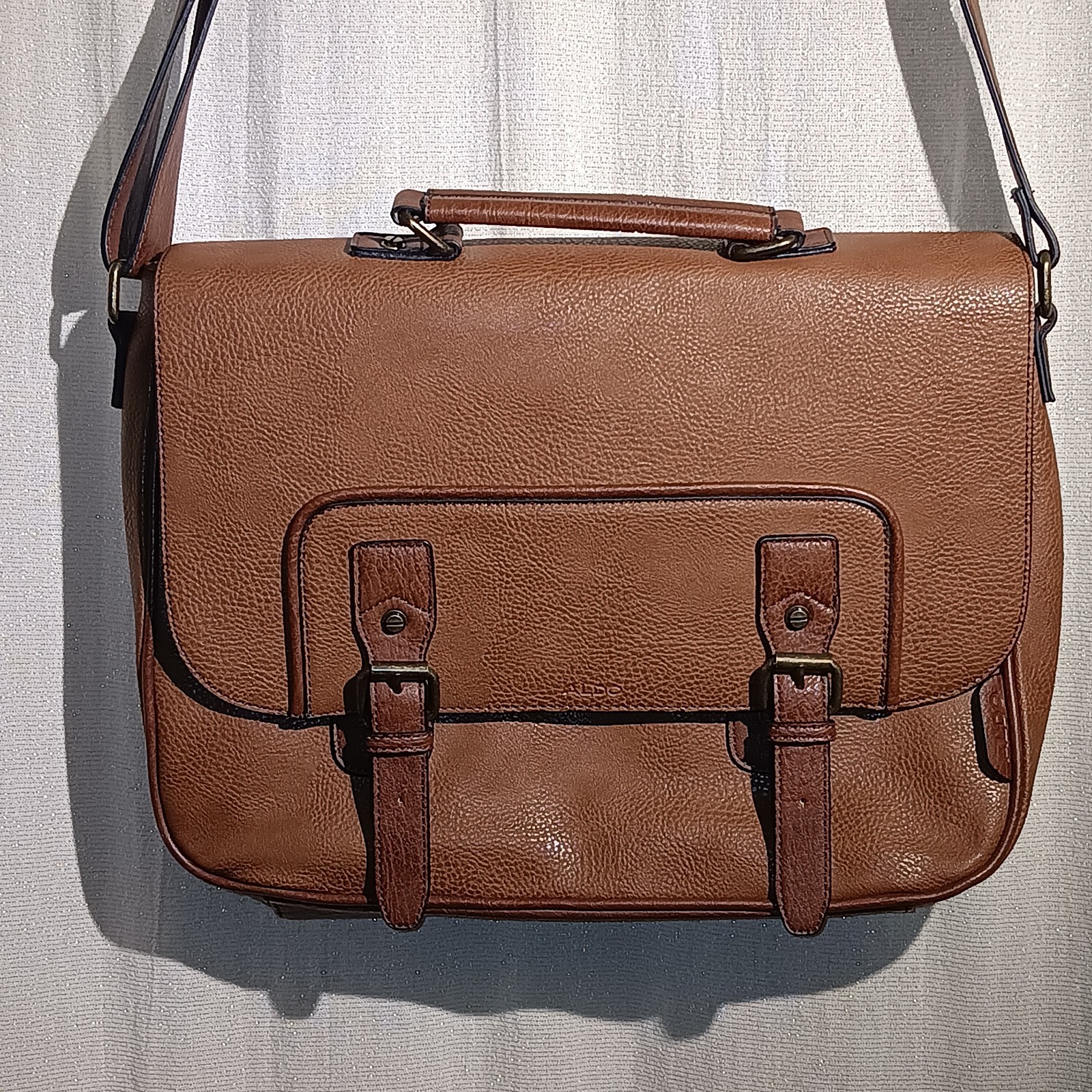 ALDO Cognac Messenger Computer Travel Bag