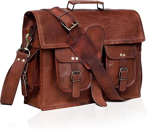 Handmade Men’s Genuine Leather Vintage Laptop Messenger Briefcase Bag Satchel