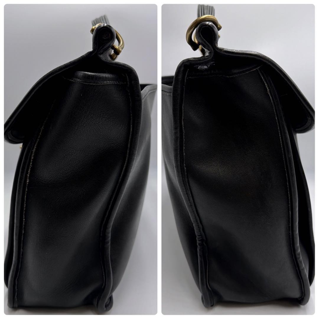 COACH Vintage Metropolitan Brief Bag Leather Men Unisex Black AB Condition