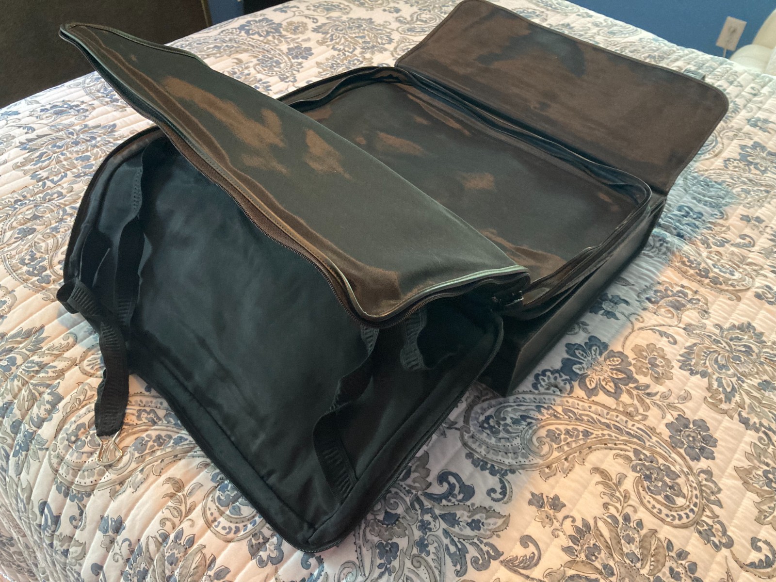 VINTAGE, PORSCHE DESIGN, HARD SIDED LEATHER BRIEFCASE WITH SADDLE BAG. C~VIDEO!!