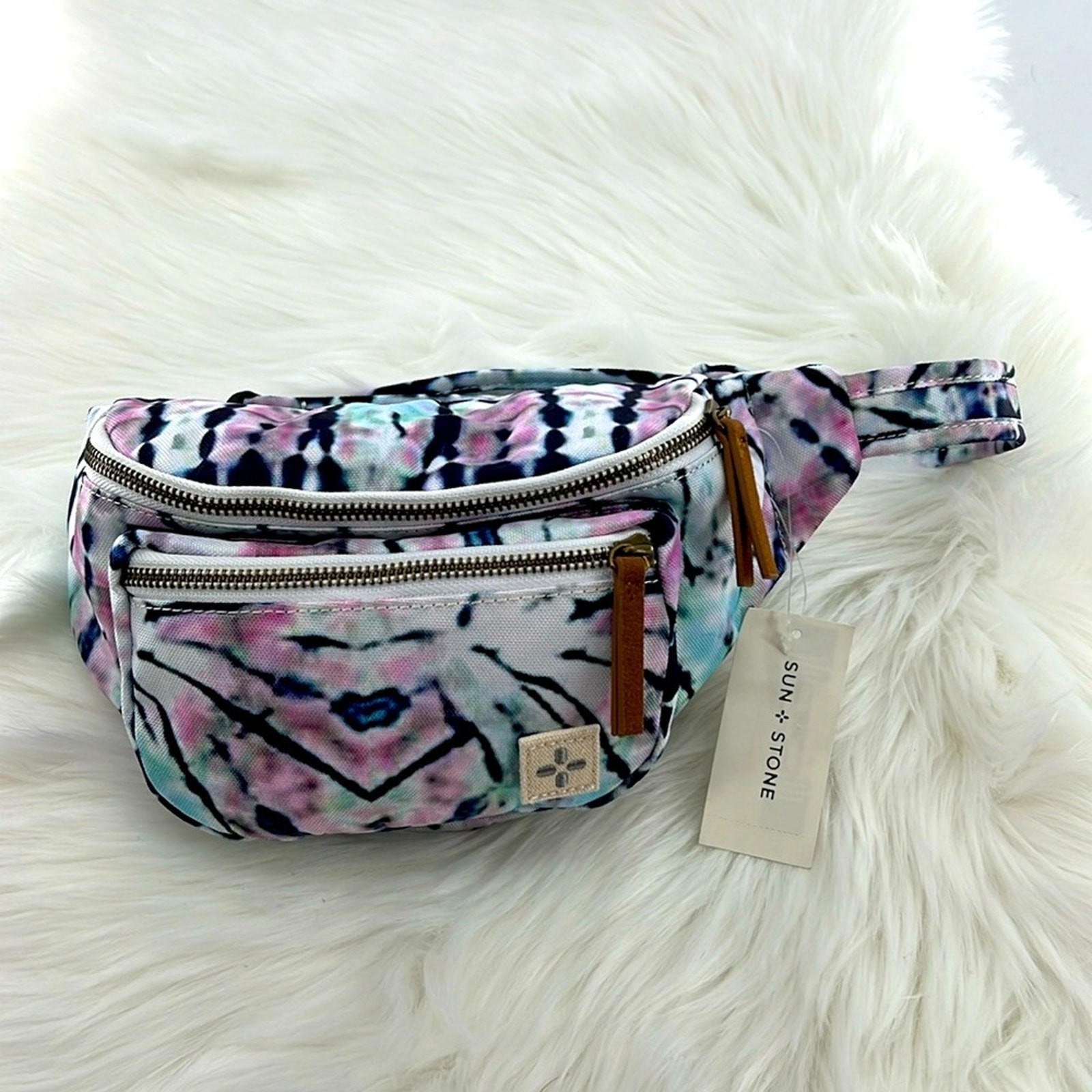 Sun + Stone Tie Dye Fanny Pack/Belt Bag – Purple/Blue/White – New with tags