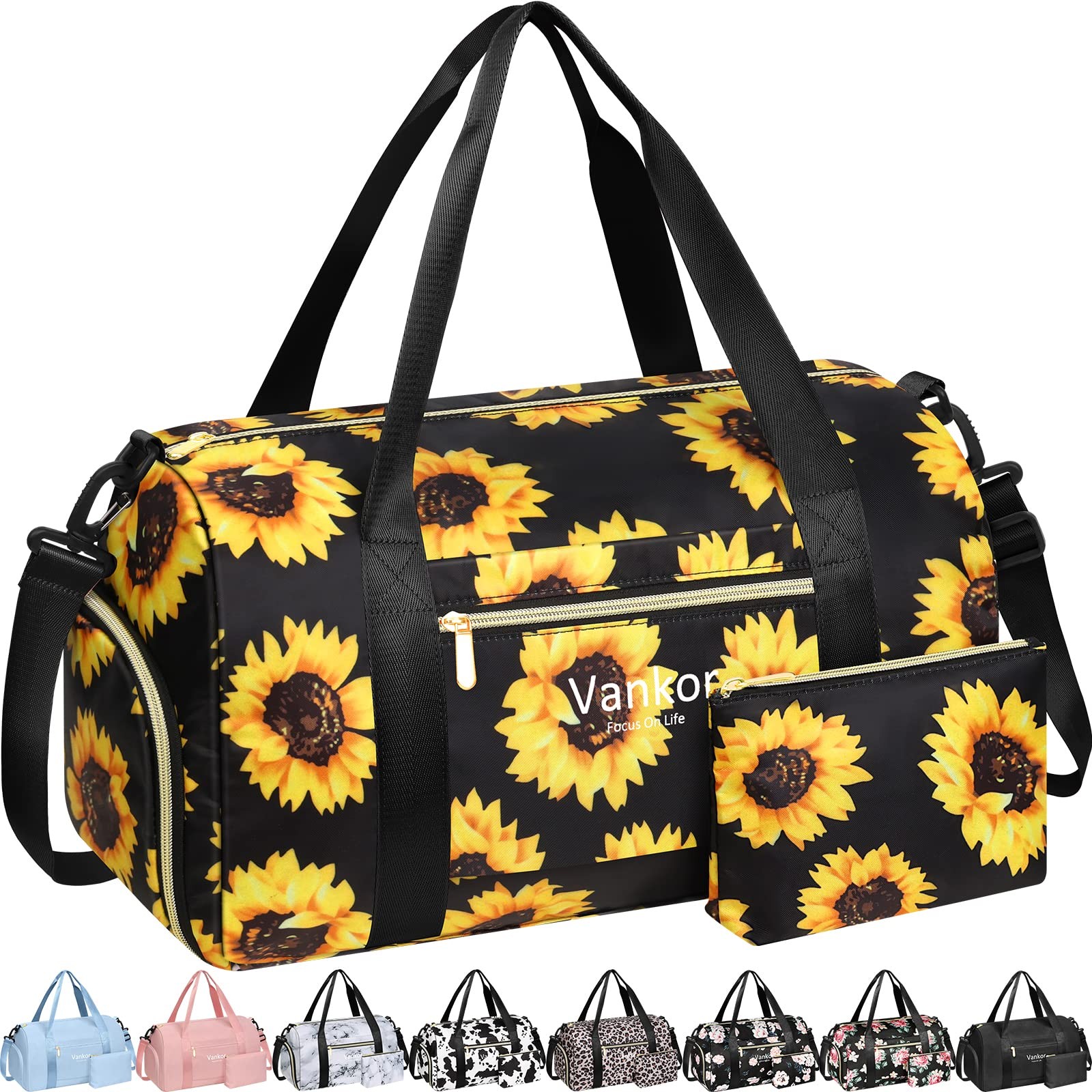Small Gym Bag for Women with Shoe Compartment, Waterproof Sports Duffle Bag f…