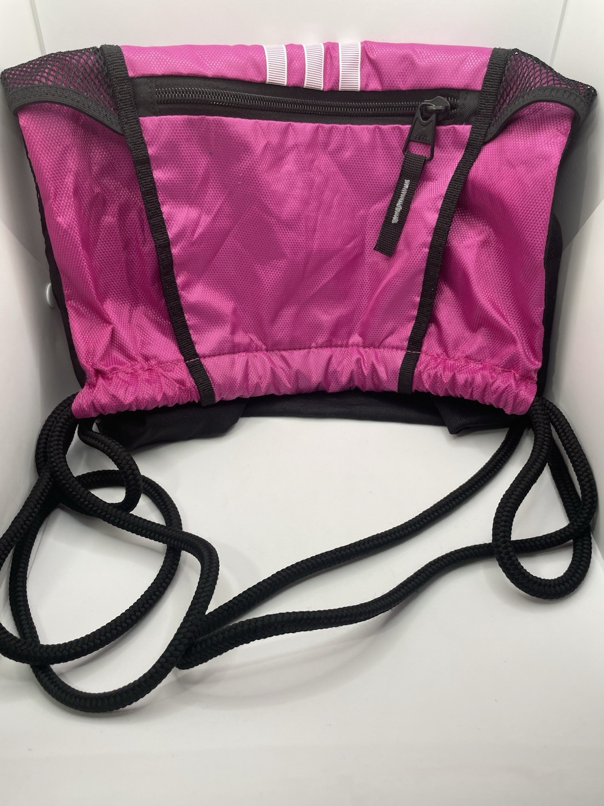 Adidas Black, Pink & White Drawstring Backpack Bag