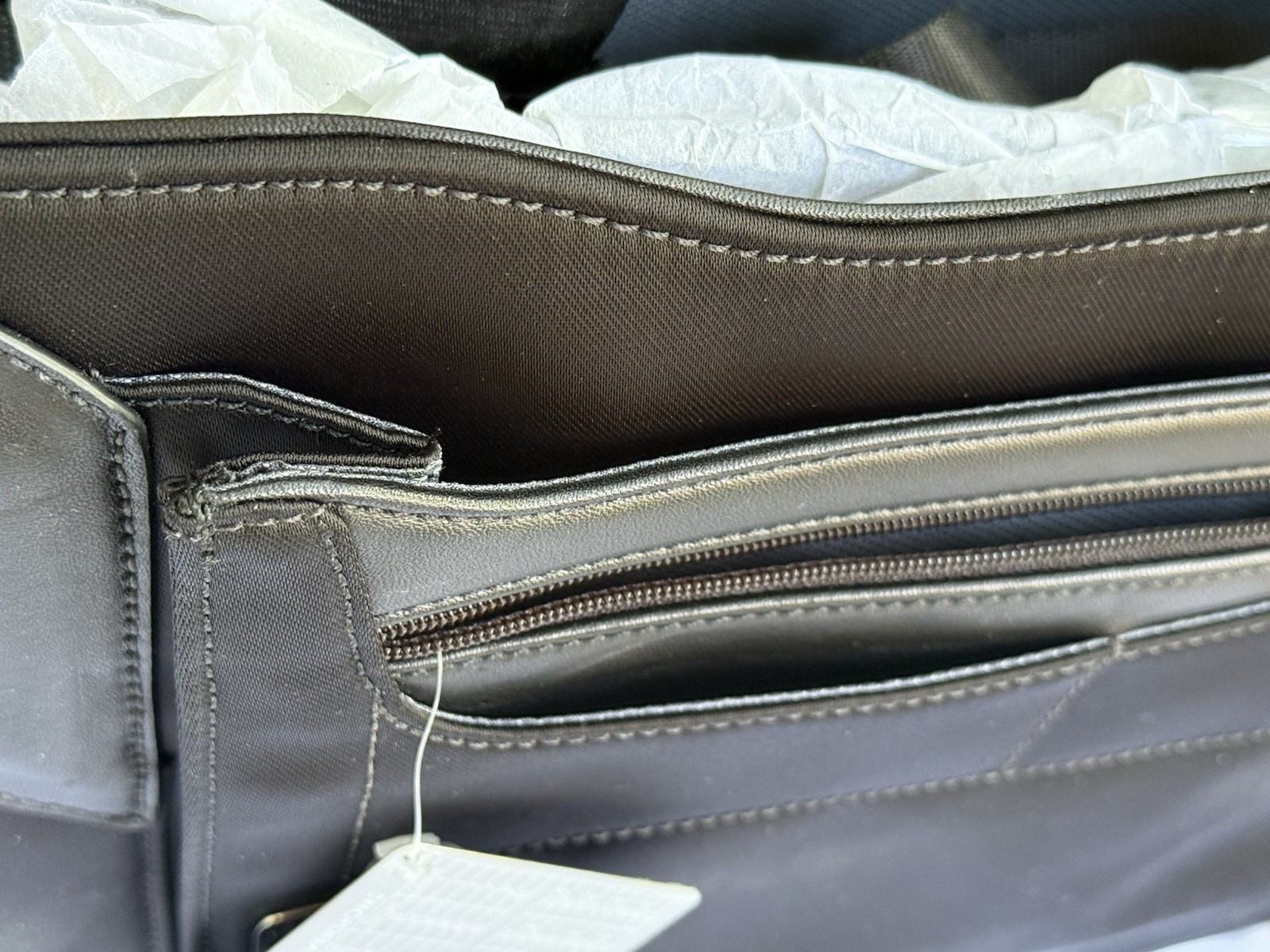 NWT Tumi Formula T Circuit Briefcase 2951DF Leather Nylon Deadstock Complete
