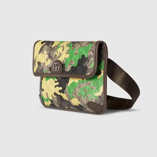 Gucci GG Monogram Camo Belt Bag Small Beige Men Italy w/ Box Receipt