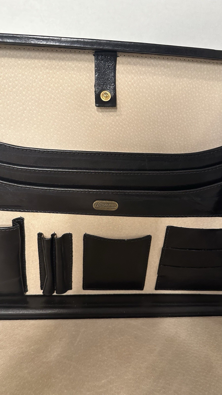Aldo Raffa Expandable Leather Briefcase. Black Brand New. Never Used