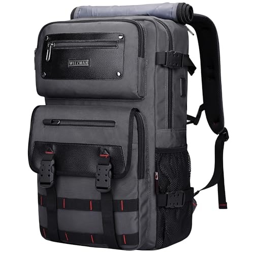 Carry On Travel Backpack for Men Duffle Bags Fit 17 Inch Laptop Silvery Grey