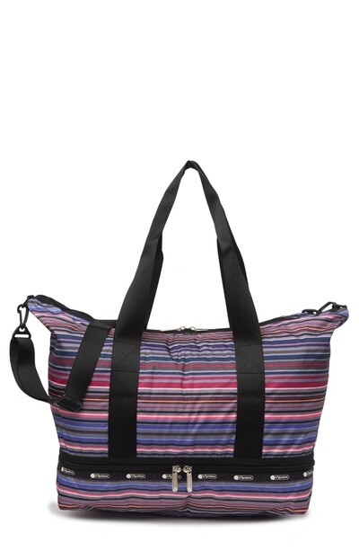 LeSportsac “Dakota” Sunset Stripes Bag Duffel Overnight Bag Weekender $290