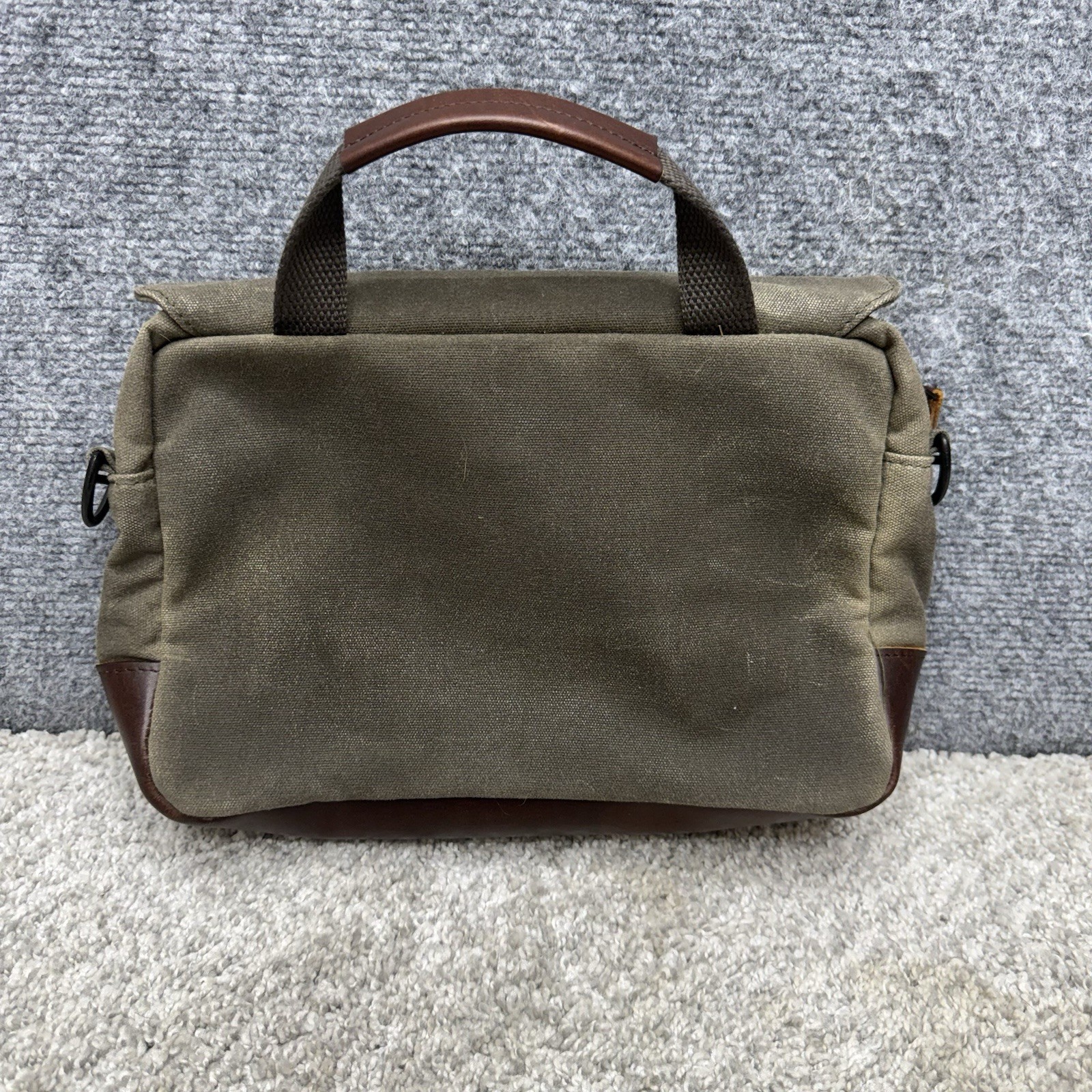NutSac Canvas Messenger Bag distressed w/ Patch and no shoulder strap