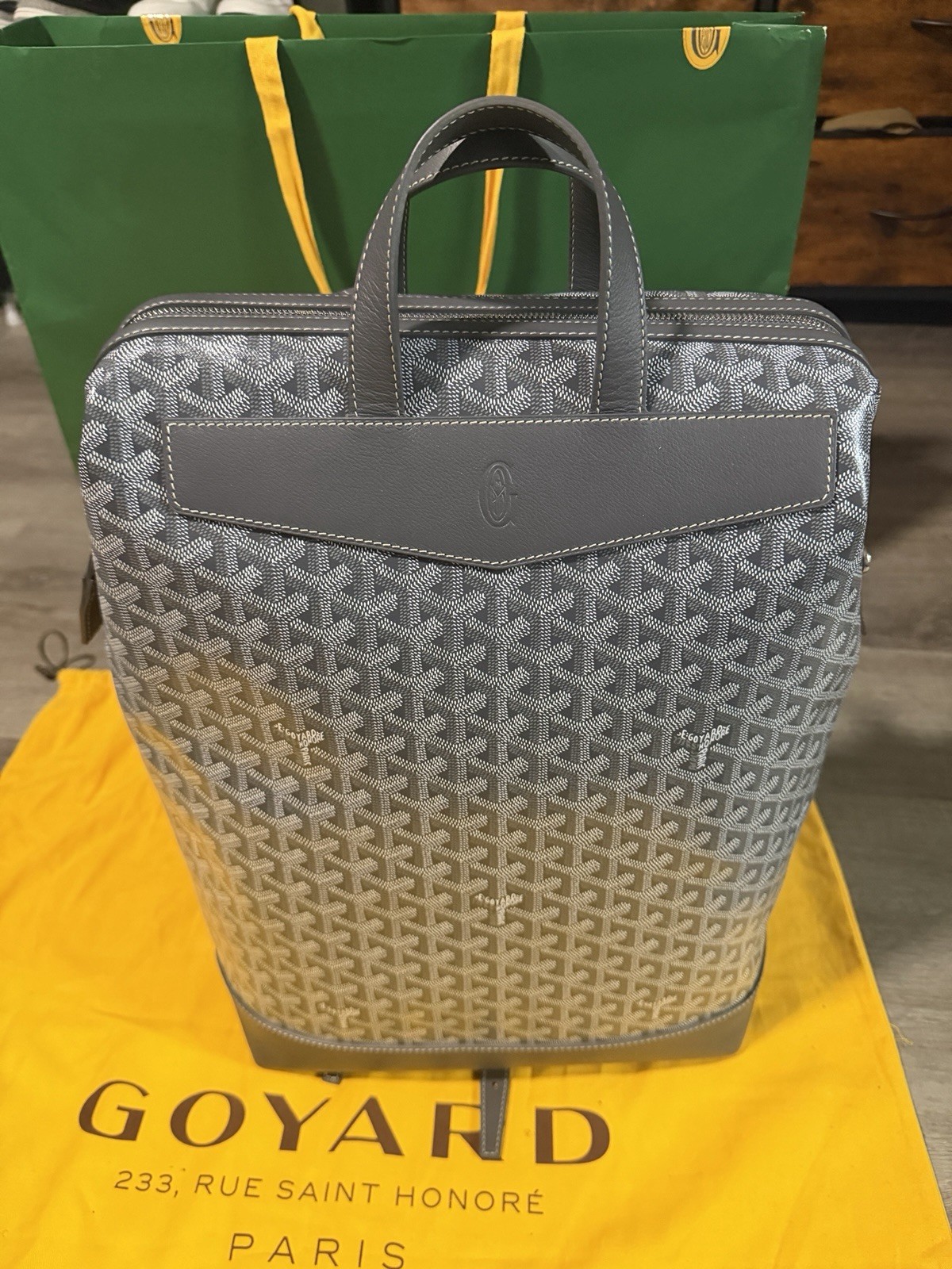 NEW Goyard Cisalpin Backpack Grey Authentic RARE Men’s w/ Dust Bag & Cards