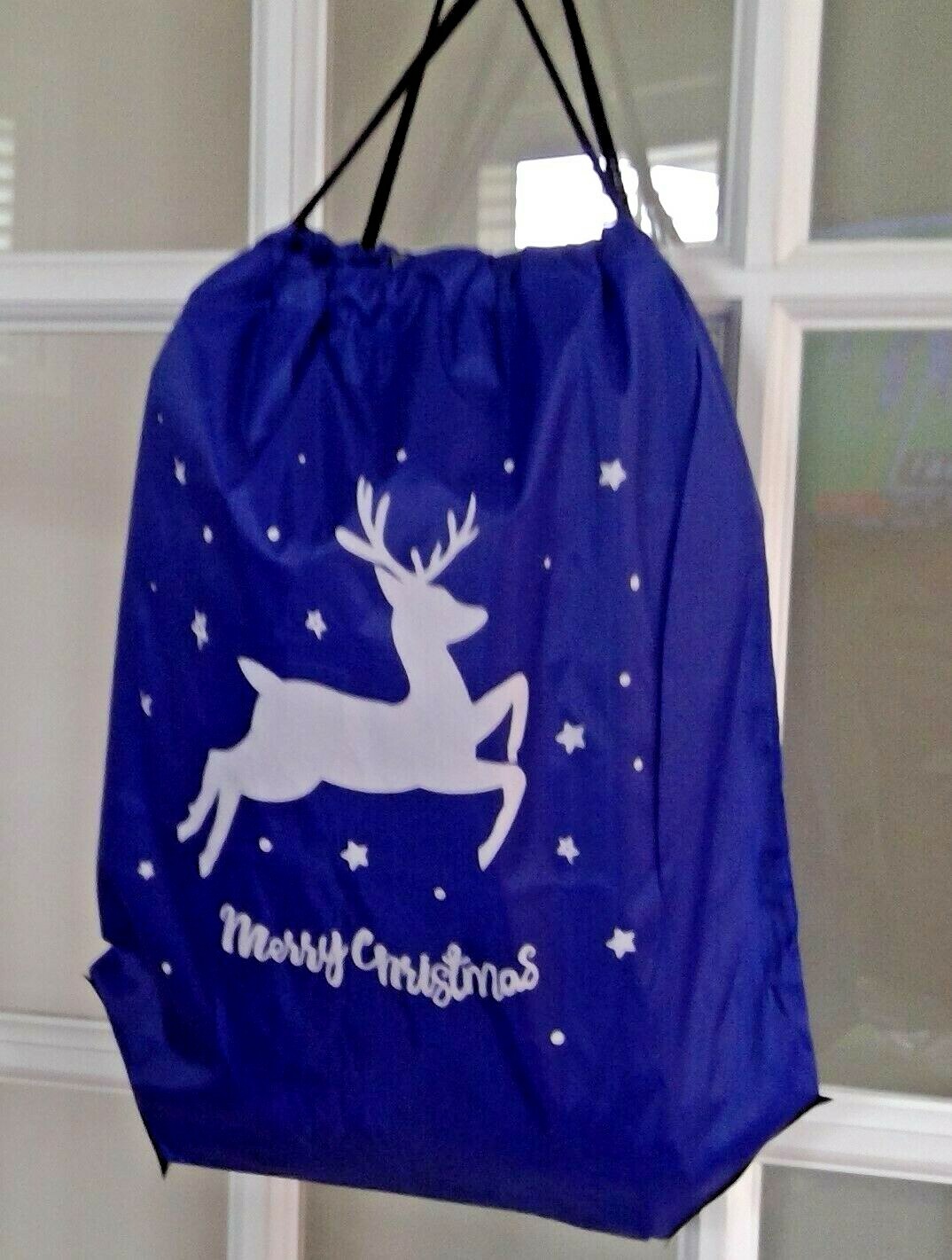 2pcs Reindeer holiday Drawstring Cinch Sac gift Bag Backpack Christmas Stocking