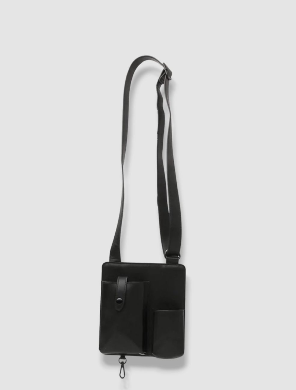 $45 Steve Madden Men’s Black Faux-Leather Flat Crossbody Phone Pocket Bag