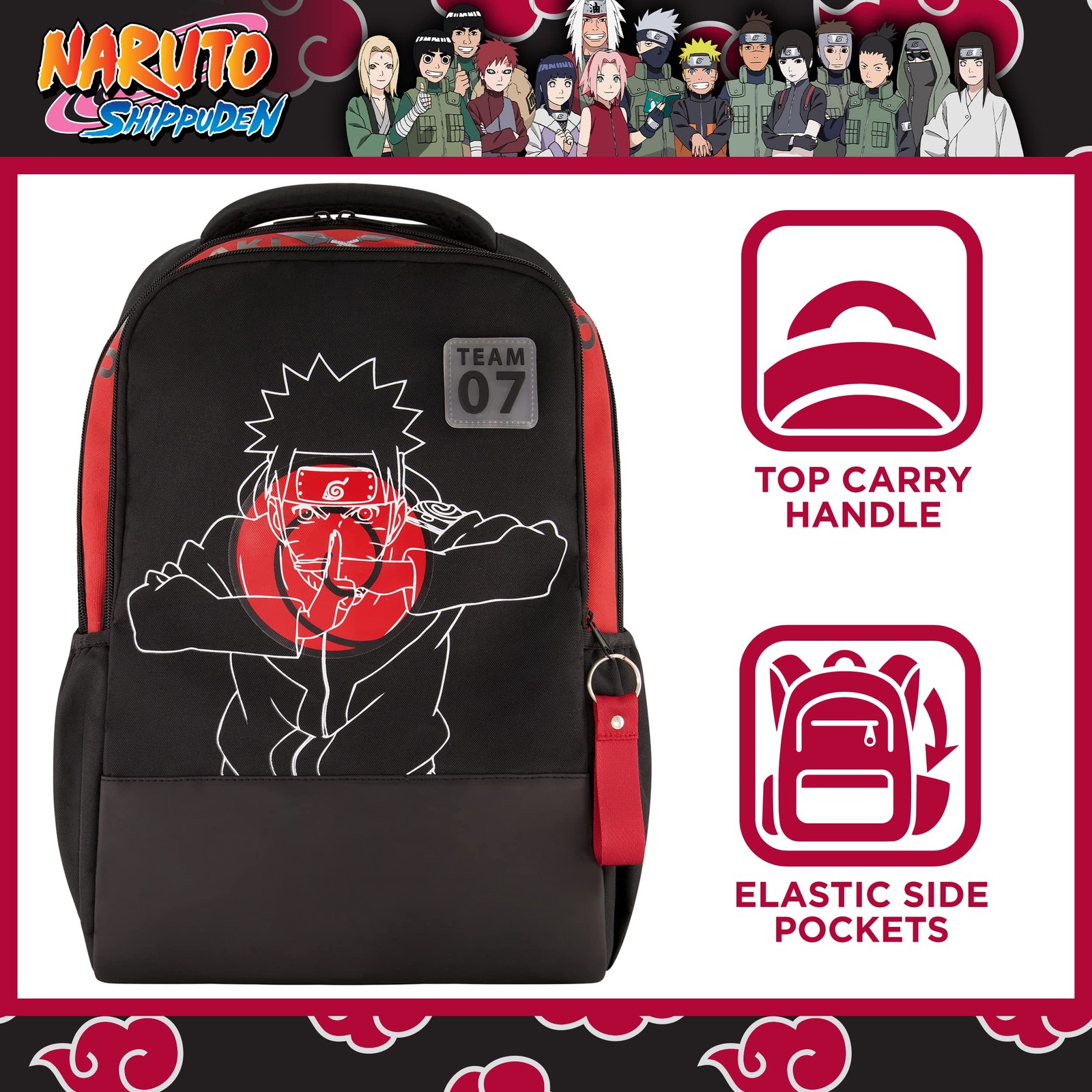 Naruto 15 Inch Sleeve Laptop Backpack, Padded Computer Bag for Commute or