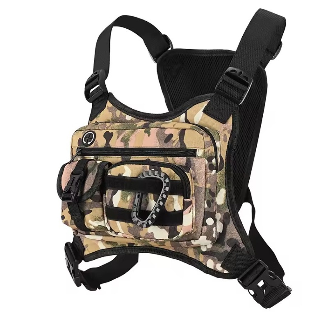 Sport Running Combat Chest Rig Bag Front Pouch Recon Kit Pack Protective Vest