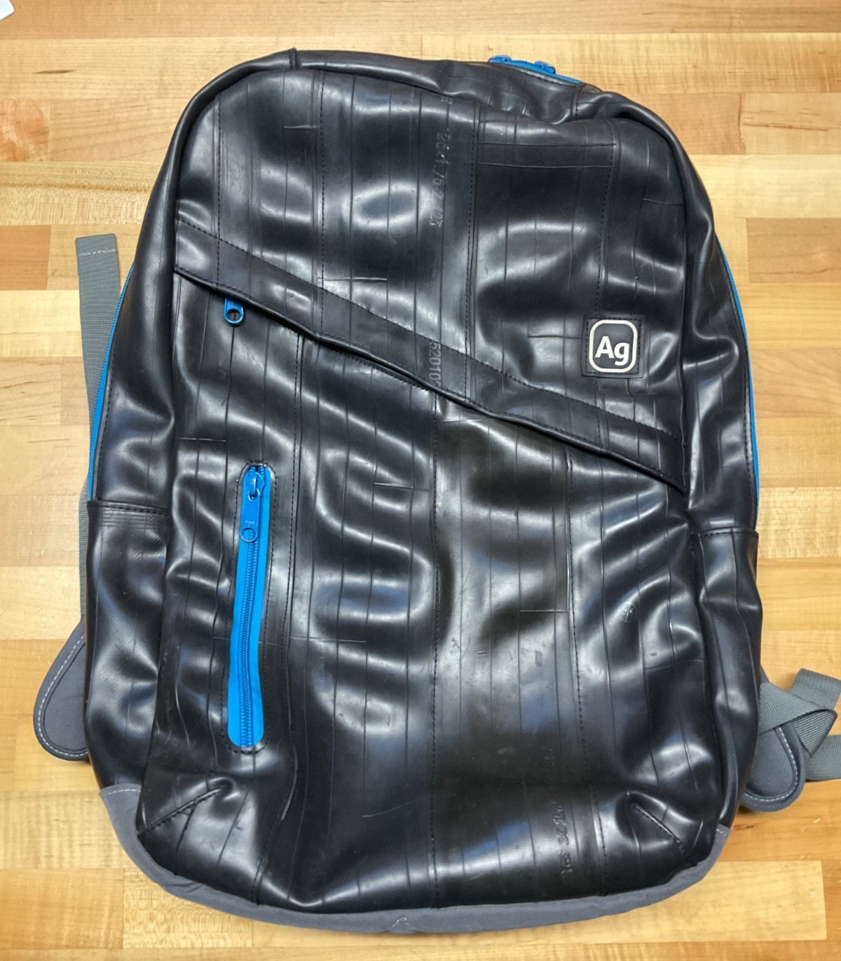 Alchemy Goods Brooklyn Backpack Blue Trim Rubber Laptop Shoulder Bag Upcycled