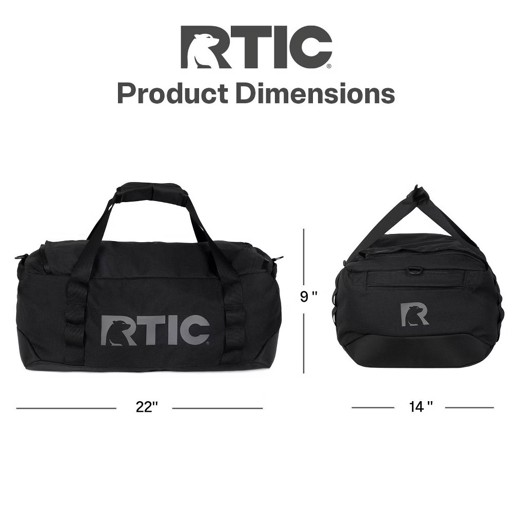 RTIC Outdoors Medium Carry On Structured Collapsible Duffel Bag – Black