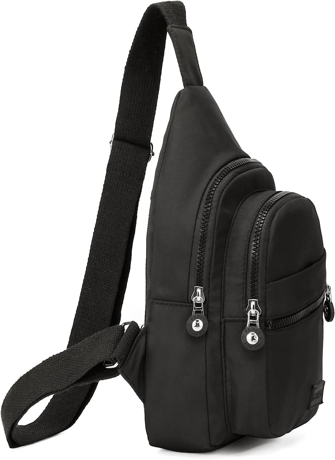 Crossbody Sling Backpack Bag, Small Chest Bag Daypack One Size, Black-1