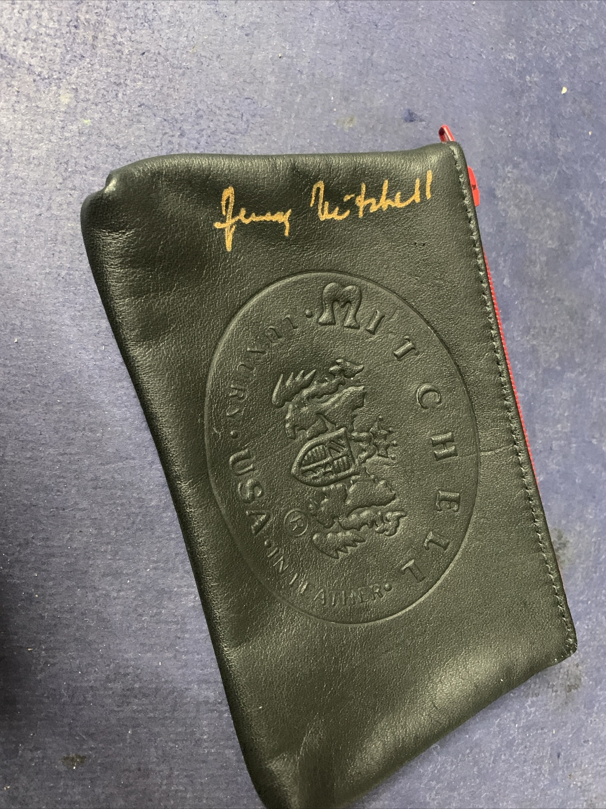 Mitchell USA Black Leather Luxury Messenger Bag And Wallet-2004 -Signed By Jerry