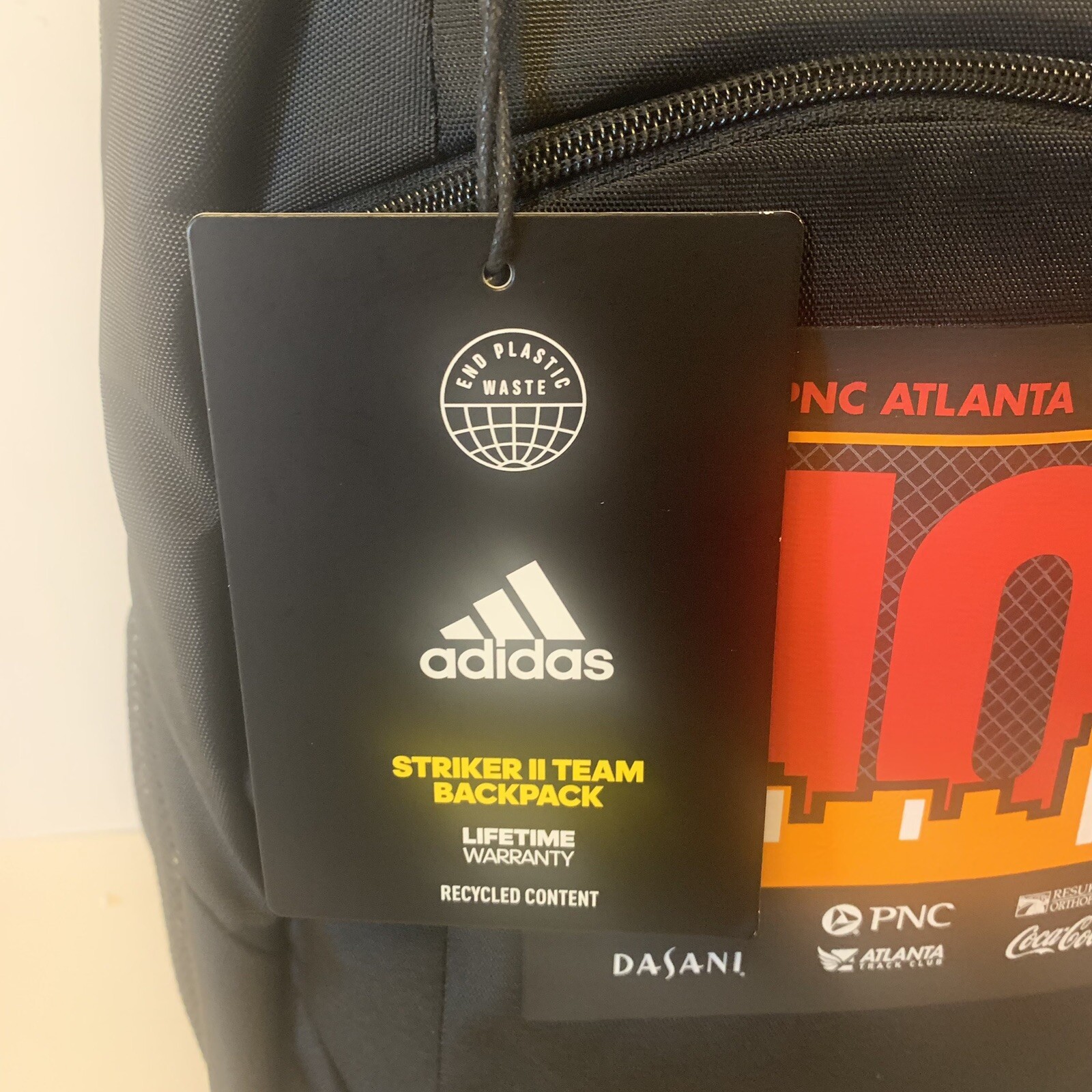 Adidas Striker II Team Backpack 2022 PNC Atlanta 10 Miler Black -Brand New
