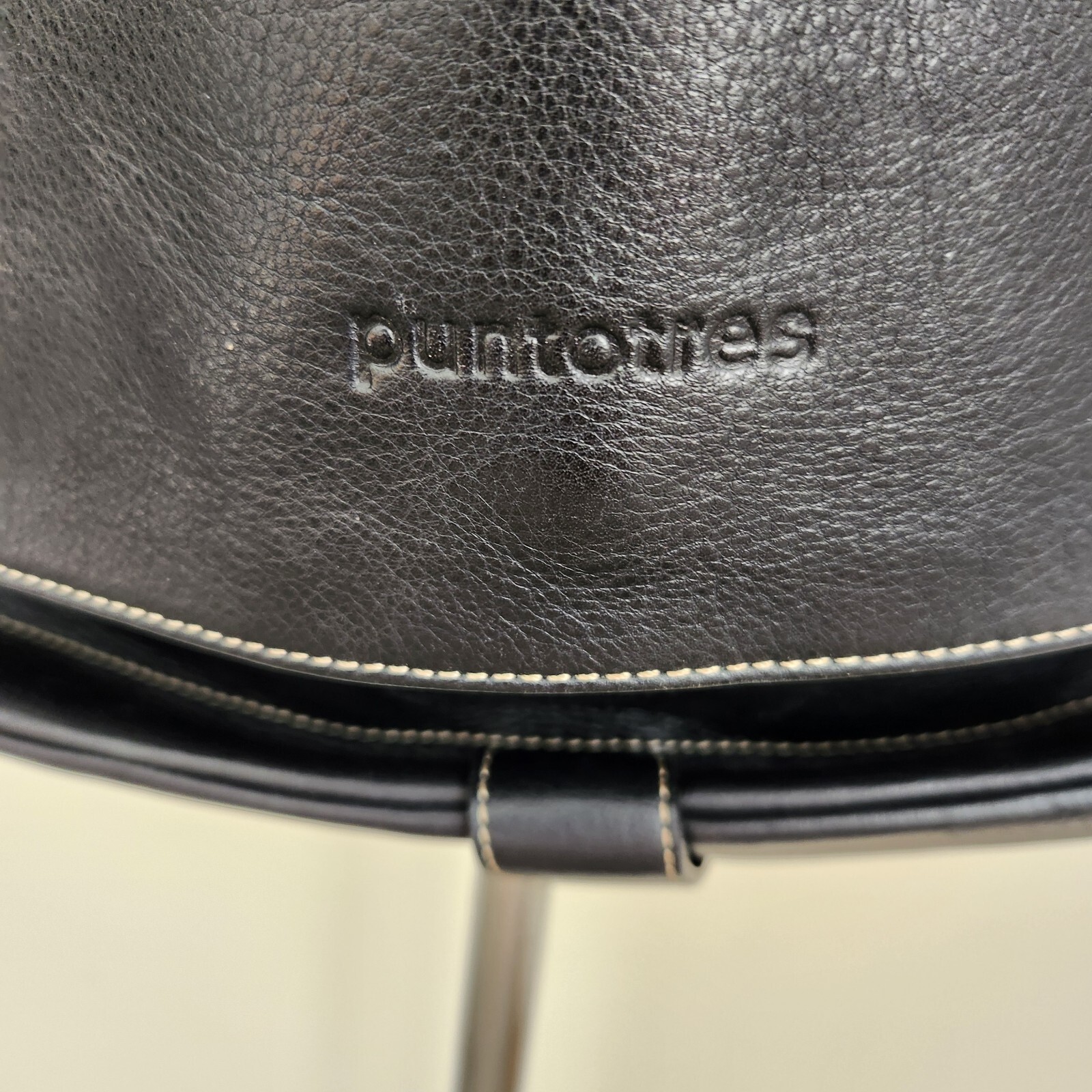 Puntotres black leather laptop messenger briefcase bag Spain