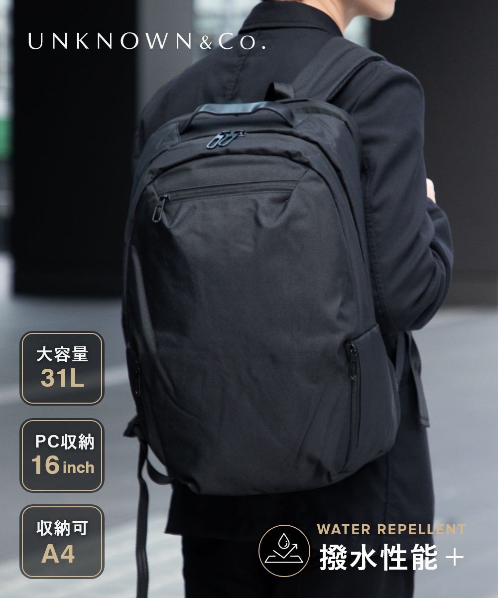 UNKNOWN & Co. WATERPROOF BACKPACK 31L Unisex Backpack in Black