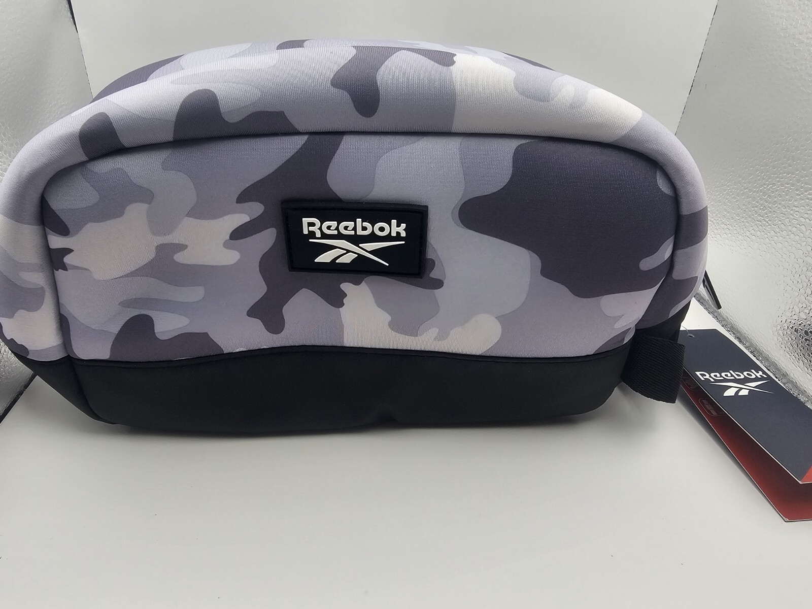Reebok Noble Dopp Kit in Light Grey Camouflage for toiletries travel size 6L NEW