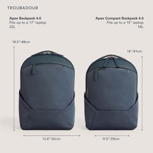Troubadour Apex 4.0 Compact 16L Backpack Ergonomic Water Resistant Work Travel