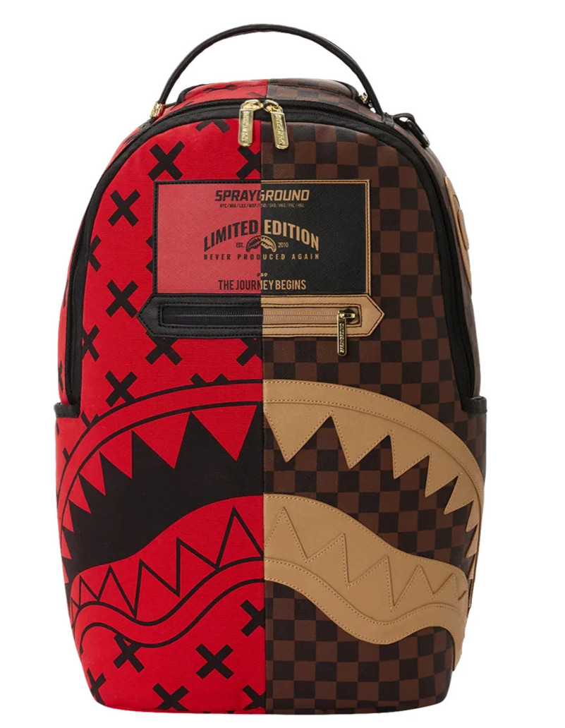 Sprayground DIVIDE & CONQUER Backpack🔥Black Red Travel Bookbag School Bag