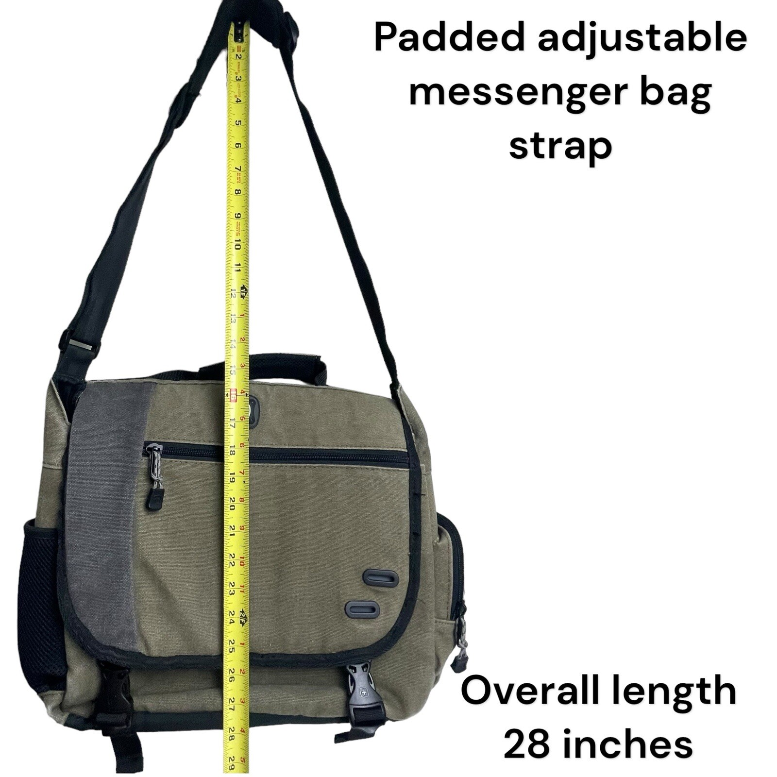 SwissGear Wenger Zinc Adjustable Messenger Bag with Padded Laptop Compartment