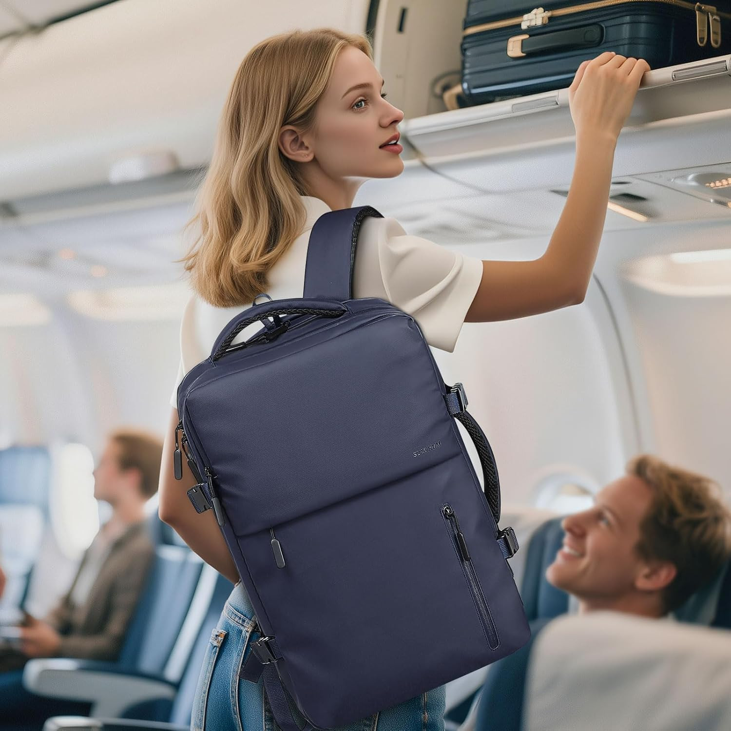 Lay Flat Carry on Travel Backpack, 30L Airline Approved, Fits 16″ Laptop, USB-C