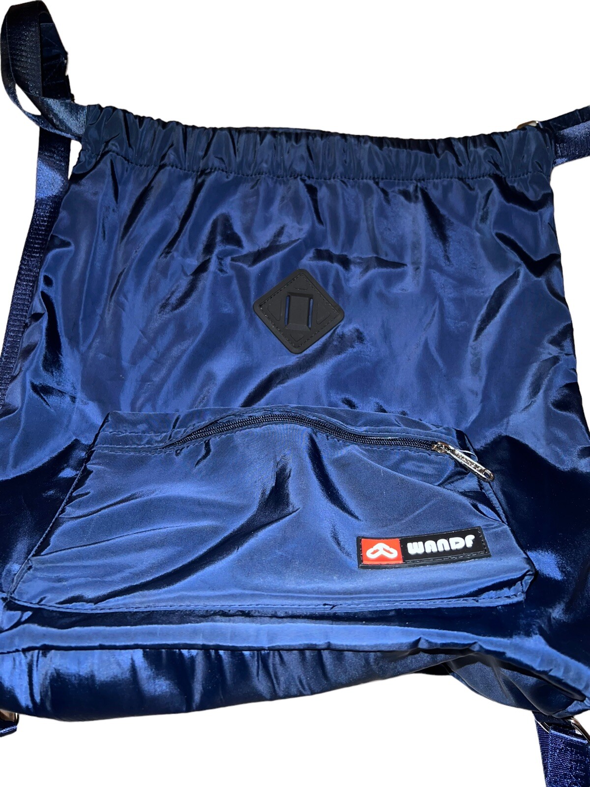 WANDF Drawstring Backpack with Shoe Pocket Gym Bag Water-Resistant String Sack