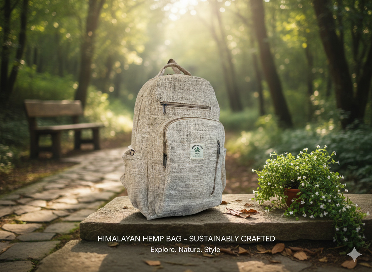 Organic Hemp Backpack: 30x42x13cm Vintage Style for Everyday Use