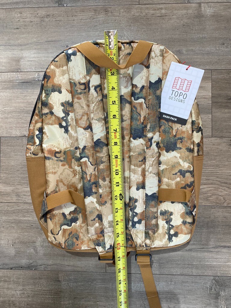 TOPO Designs Desert Camo Dash Pack Travel School Work Bag Backpack Camo